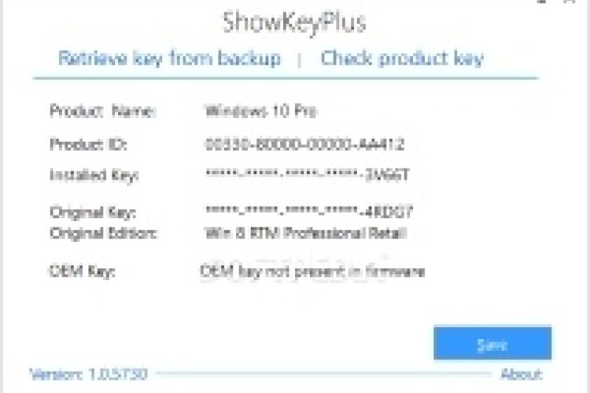 "ShowKeyPlus" fackelt nicht lange und zeigt den Lizenz-Key des installierten Windows an.