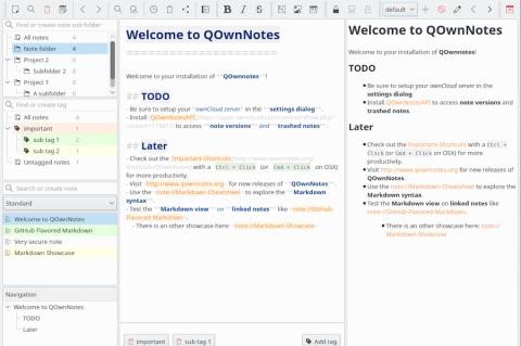 Die mächtige Open-Source-Anwendung "QOwnNotes" kümmert sich um das digitale Notizenmanagement.