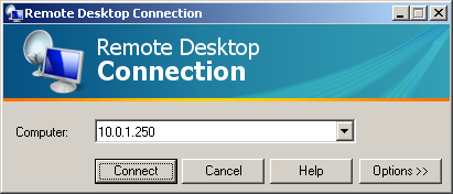 Abbildung 1: Herstellen einer Verbindung vom Windows-Rechner aus.