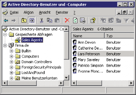 Bild 1: Gespeicherte Abfragen beim Windows Server 2003