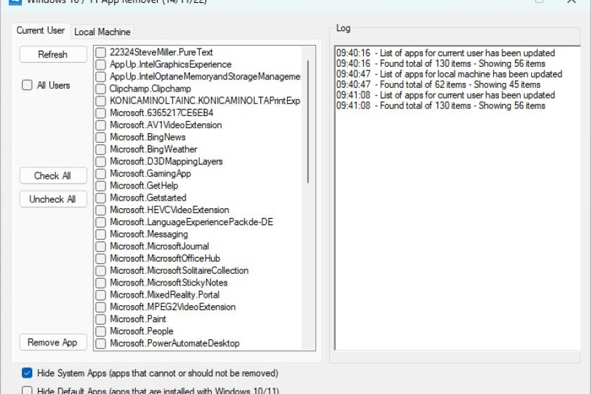 Windows 10/11 App Remover erlaubt das gleichzeitige Entfernen unerwünschter Software