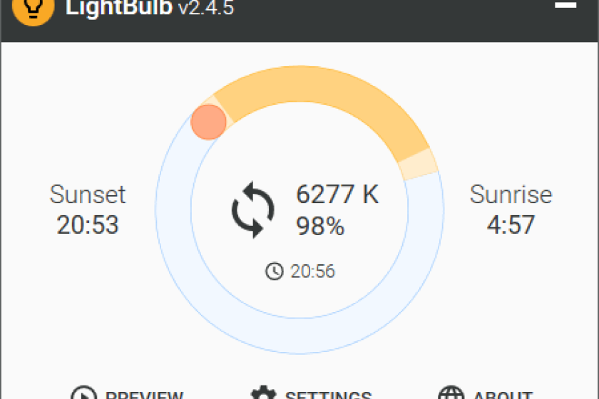 LightBulb sorgt im Tagesverlauf für augenschonende Monitoreinstellungen.