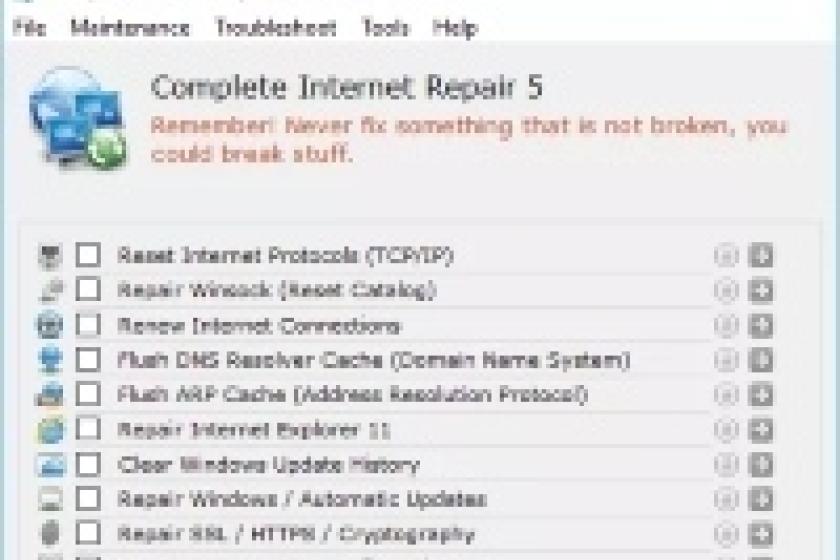 "Complete Internet Repair" bietet für zahlreiche Verbindungsprobleme einen Lösungsweg an.