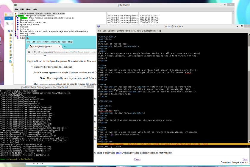 Cygwin macht Linux-Programme unter Windows lauffähig, hier in der X-Window-Variante zu sehen.