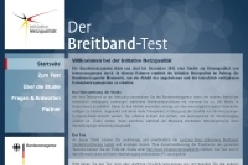 Noch das ganze Jahr 2012 läuft mit "www.initiative-netzqualitaet.de" eine Studie der Bundesnetzagentur für mehr Breitband-Transparenz
