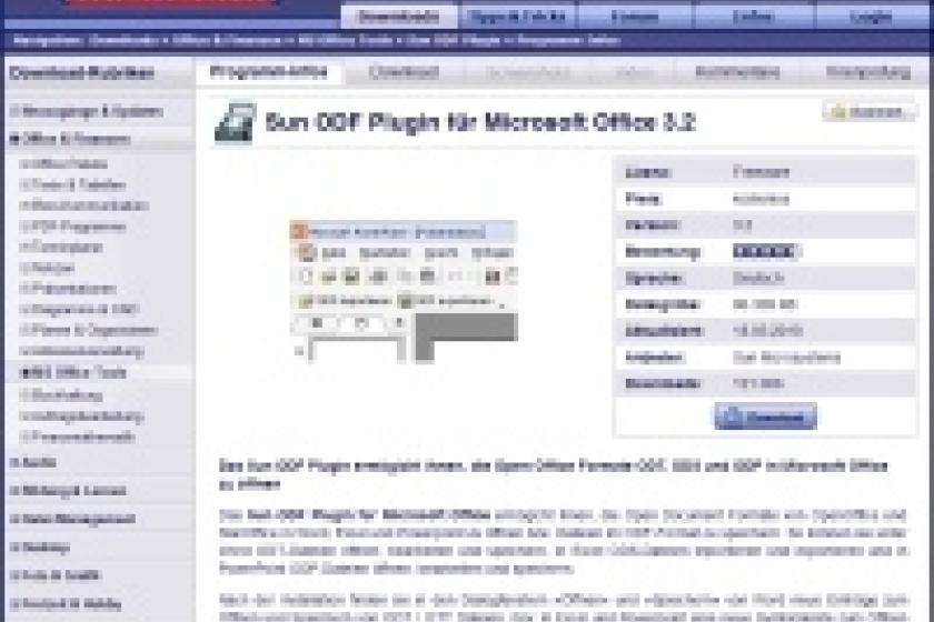 Dank des Sun ODF Plugins kommt Microsoft Office mit OpenOffice-Dokumenten klar