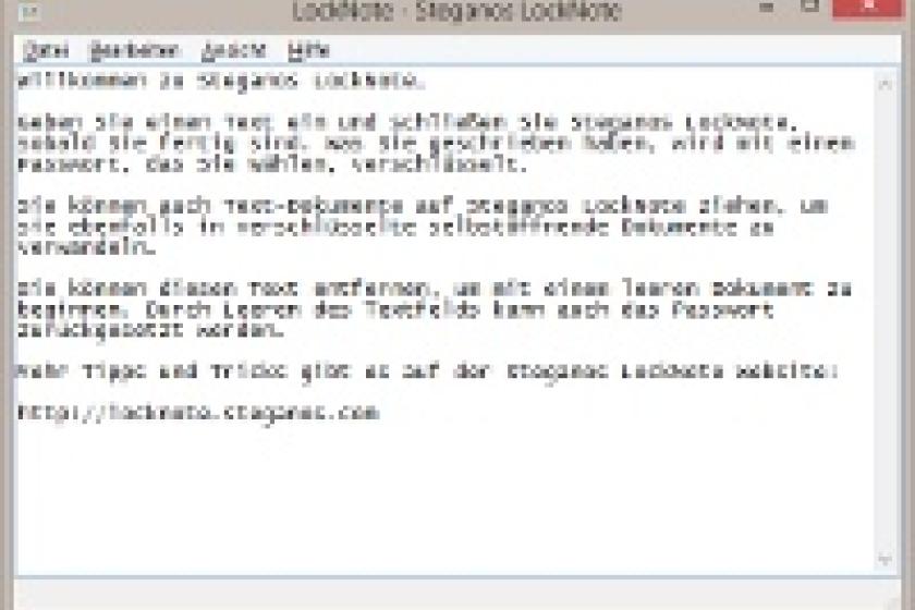 Mit Staganos LockNote steht ein kleiner Datensafe für Textdateien zur Verfügung