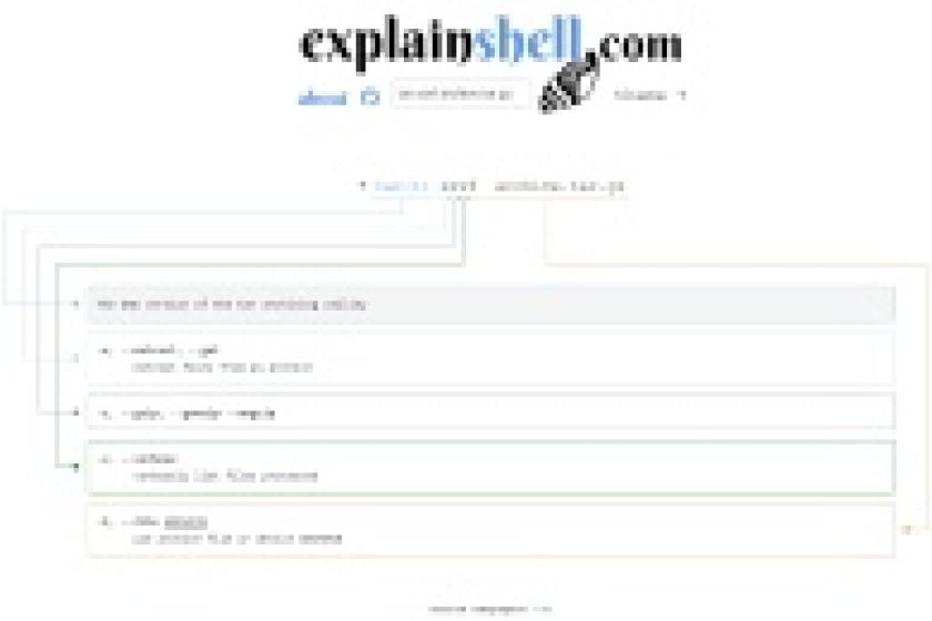 Aufgedröselt: "ExplainShell.com" zerlegt Linux-Befehle übersichtlich in einzelne Bestandteile.