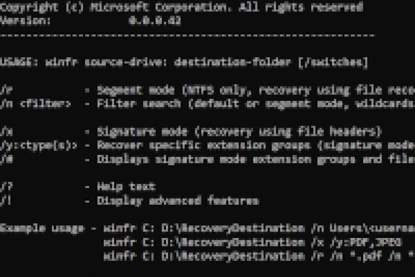 Mit dem Tool "Windows File Recovery" lassen sich Daten über die Kommandozeile wiederherstellen.