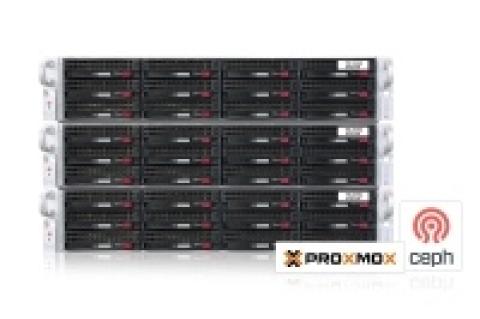 Der Cluster der "Proxmox Ceph Appliance" besteht standardmäßig aus drei Nodes mit SSD-Storage.