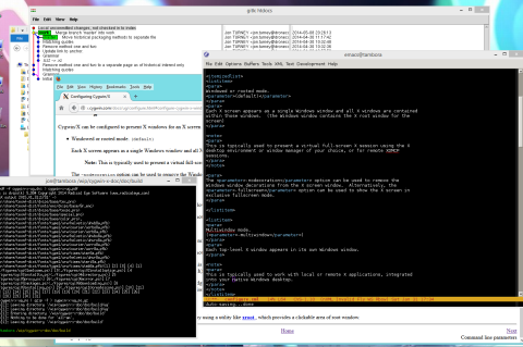 Cygwin macht Linux-Programme unter Windows lauffähig, hier in der X-Window-Variante zu sehen.