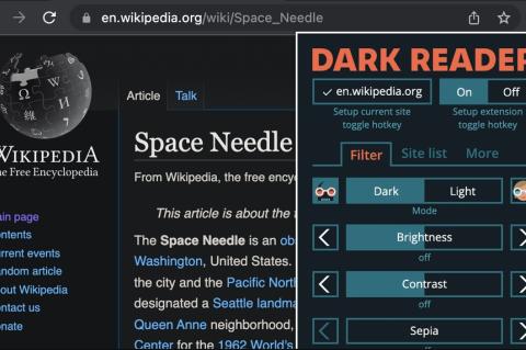 Mit dem Dark Reader lassen sich Webseiten im Dark Mode betrachten.