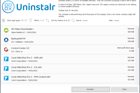 "Uninstalr" führt alle in Windows installierten Programme in einer Liste auf und erlaubt deren rückstandsloses Entfernen.