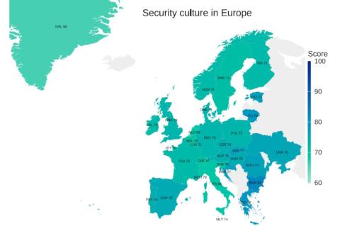 Was die Sicherheitskultur angeht, gibt es laut KnowBe4 Security Culture Report 2024 durchaus regionale Unterschiede. (Quelle: KnowBe4 Security Culture Report 2024)