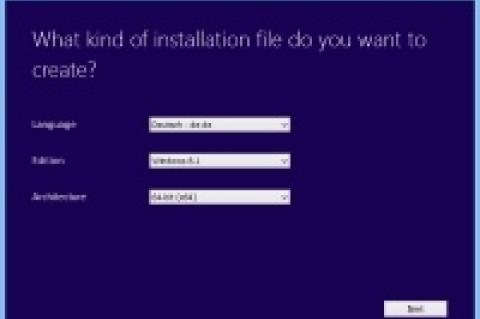 Mit dem "Media Creation Tool" lässt sich die Sprache, die Edition und die Bitversion für ein Windows 10-Installationsmedium festlegen.