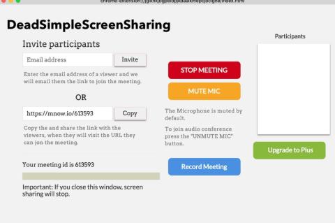 Dank "Dead Simple Screen Sharing" gelingt die Bildschirmfreigabe im Handumdrehen.