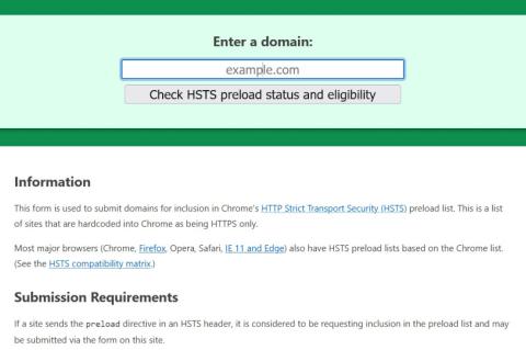 Ist die eigene Seite fit für HSTS? Auf dem Webportal hstspreload.org lässt sich das prüfen und die Seite in die Preload-Liste eintragen.