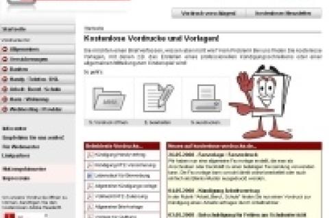 Zahlreiche Dokumentvorlagen finden sich auf "kostenlose-vordrucke.de"