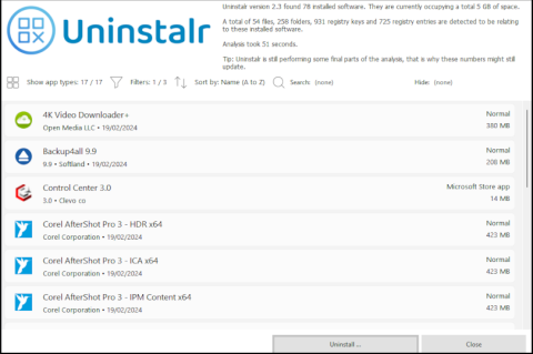 Uninstalr führt alle in Windows installierten Programme in einer Liste auf und erlaubt deren rückstandsloses Entfernen.